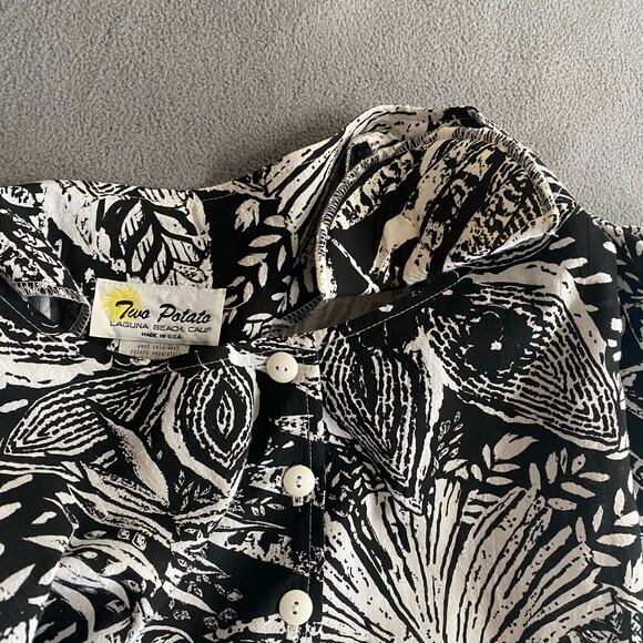 Vtg 80s 90s NOS Two Potato Laguna Beach A Line Midi Dress S Cotton Resort Wear - Picture 10 of 16